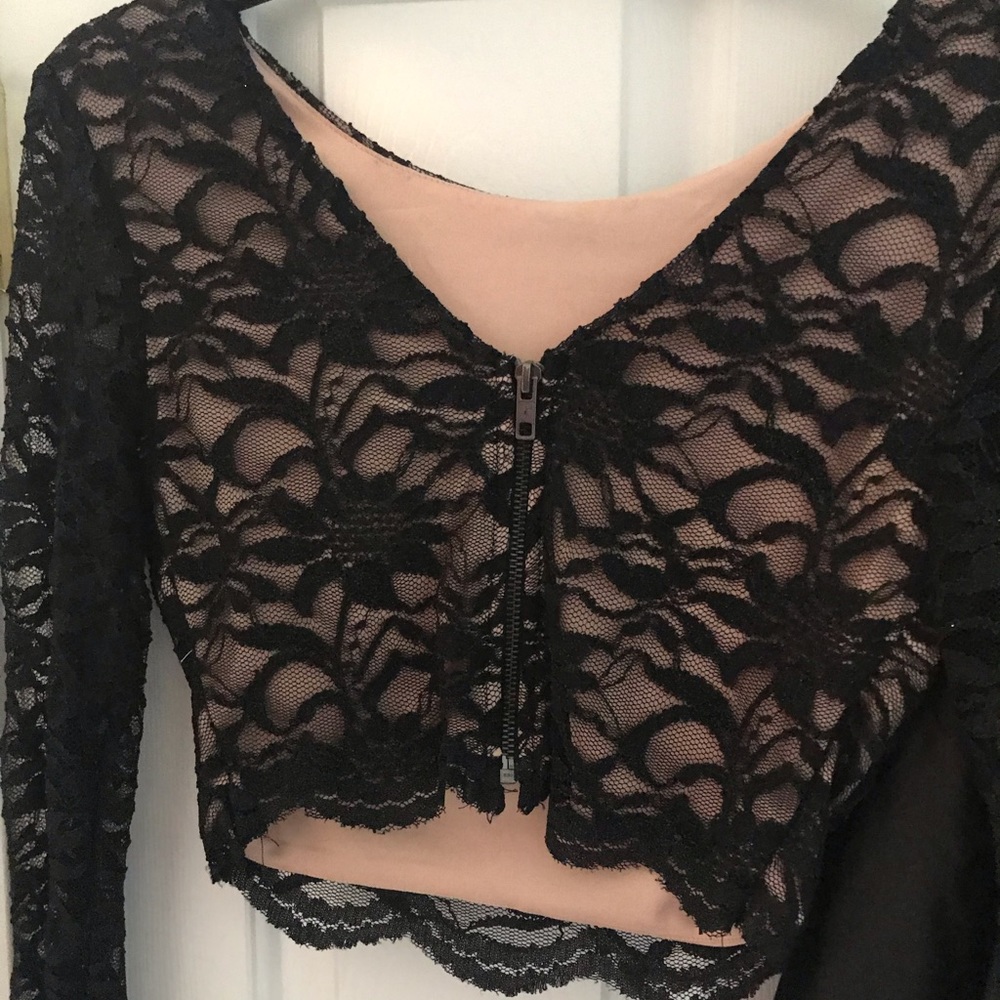 Black 2 piece dress with extra sequined top - Picture 3 of 6